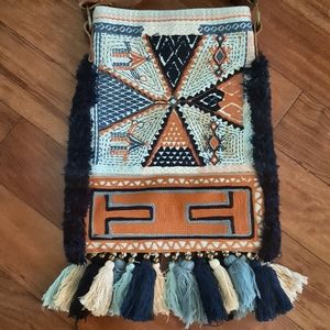 NWOT Free People Embroidered Fringe Boho Crossbody